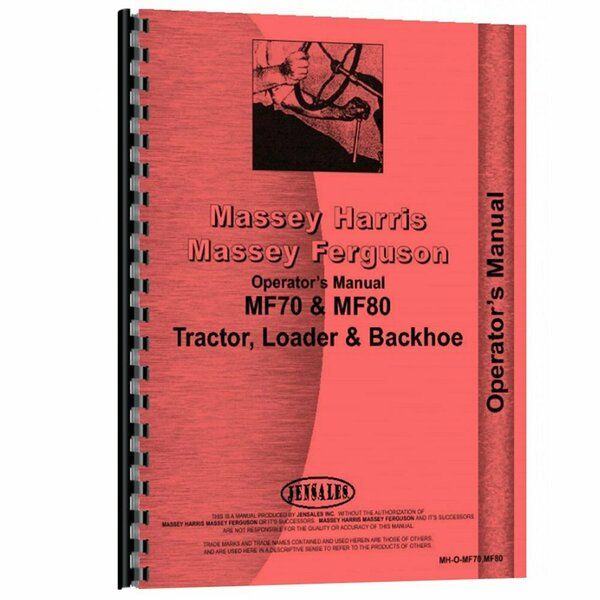 Aftermarket New IndustrialConstruction Operator Manual Fits Massey Ferguson 80 RAP78800